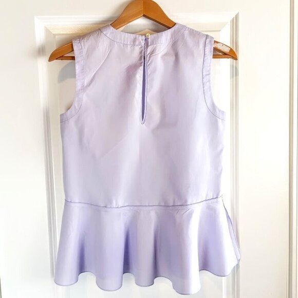 Theory Lexanda Periwinkle Blue Cotton Sleeveless Peplum Top - Picture 2 of 4